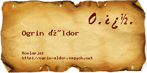Ogrin Áldor névjegykártya
